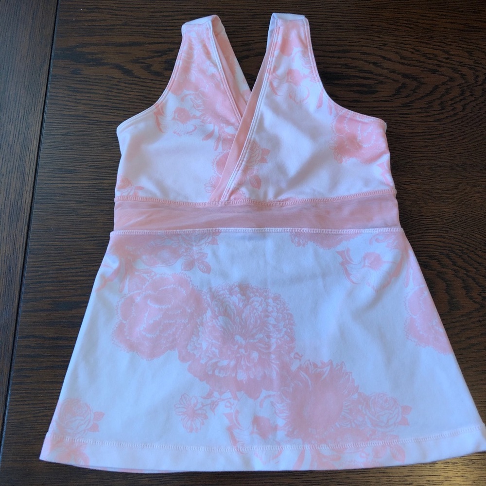 Lululemon Deep V athletic mesh tank